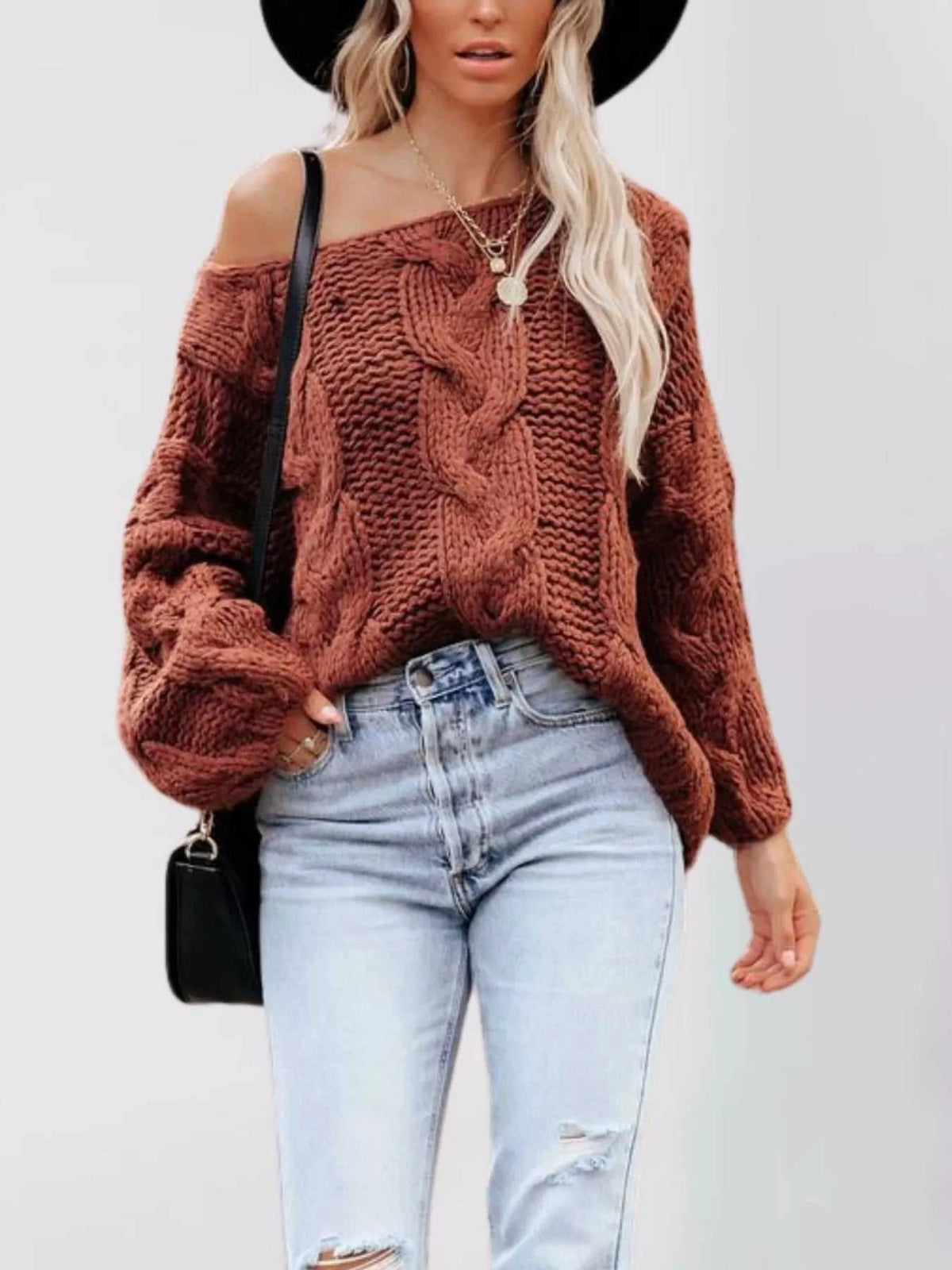 Chunky Cable Knit Long Sleeve Sweater 100100564229501 50 Affordable Fashion Under $100 Jerry's Apparel 