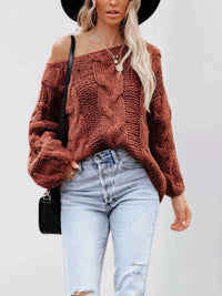 Chunky Cable Knit Long Sleeve Sweater 100100564229501 50 Affordable Fashion Under $100 Jerry's Apparel 