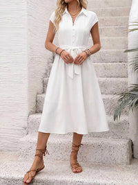 Cap Sleeve Tie Waist Midi Dress 100100916043824 41 Affordable Fashion Under $100 Jerry's Apparel 