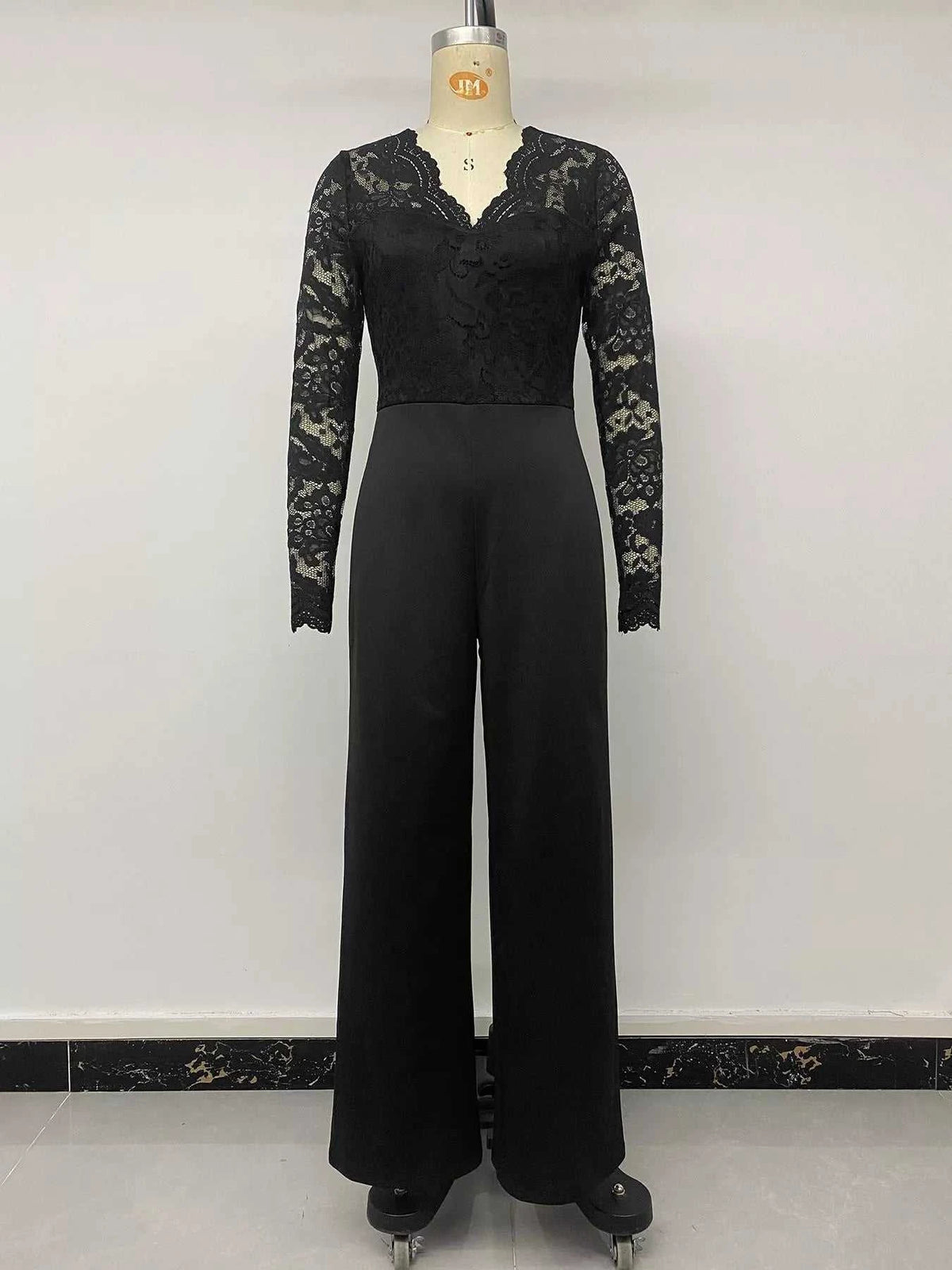 Lace Long Sleeve Wide-Leg Jumpsuit 101001301587229 36 Affordable Fashion Under $100 Jerry's Apparel 
