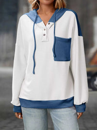 Casual Color Block Button Detail Hoodie 100100649841441 43 Affordable Fashion Under $100 Jerry's Apparel 