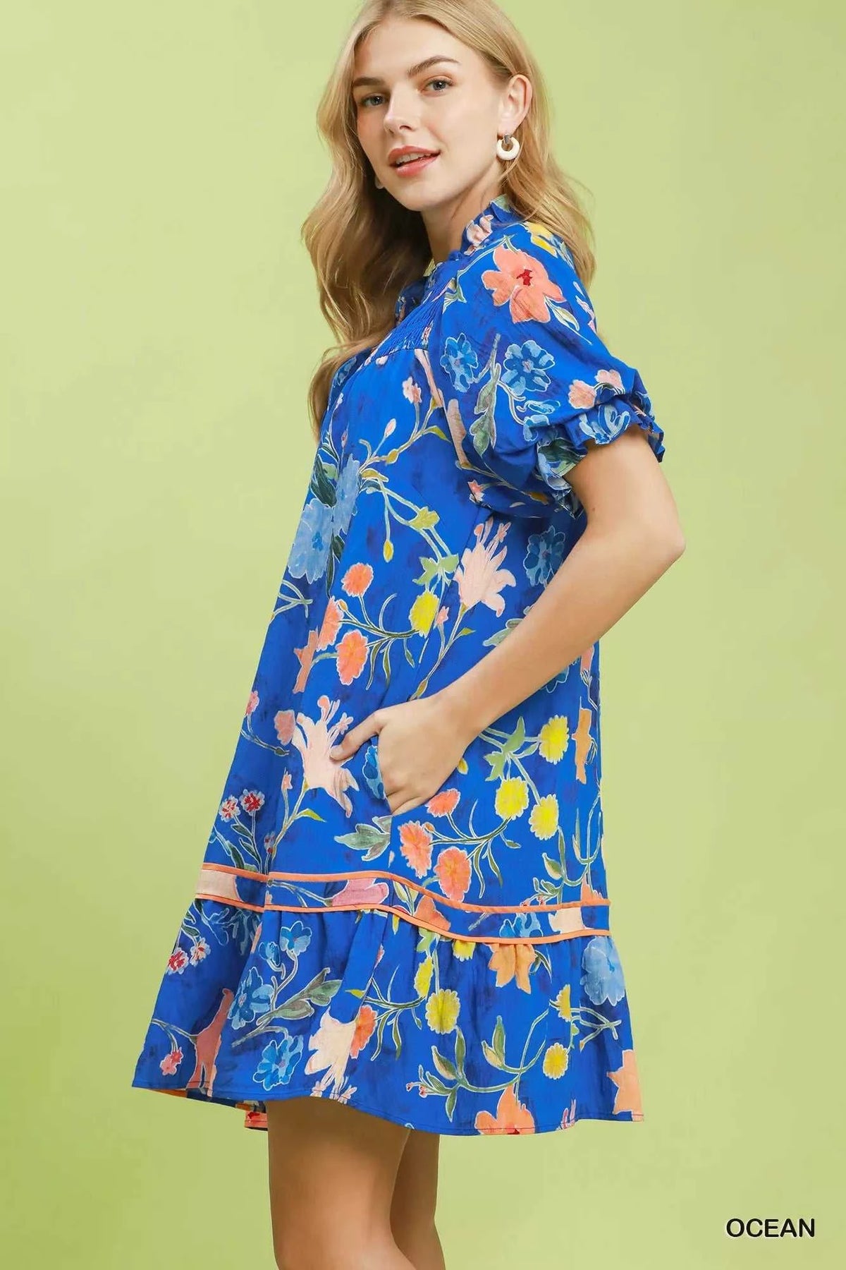 Umgee Floral Ruffle Hem Mini Dress 100100012841788 64 Affordable Fashion Under $100 Jerry's Apparel 