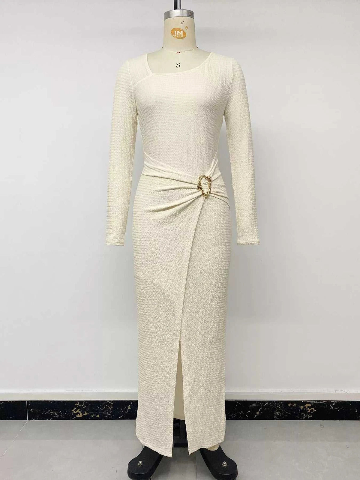 Elegant Long Sleeve Ruched Midi Dress 100100194459555 34 Affordable Fashion Under $100 Jerry's Apparel 