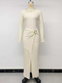 Elegant Long Sleeve Ruched Midi Dress 100100194459555 34 Affordable Fashion Under $100 Jerry's Apparel 