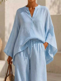 Full Size Loose Fit Top and Wide-Leg Pants Set Plus Size 101001296470286 42 Affordable Fashion Under $100 Jerry's Apparel 