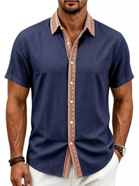Men's Full Size Casual Short Sleeve Linen Shirt Plus Size 104001576183834 29 Affordable Fashion Under $100 Jerry's Apparel 