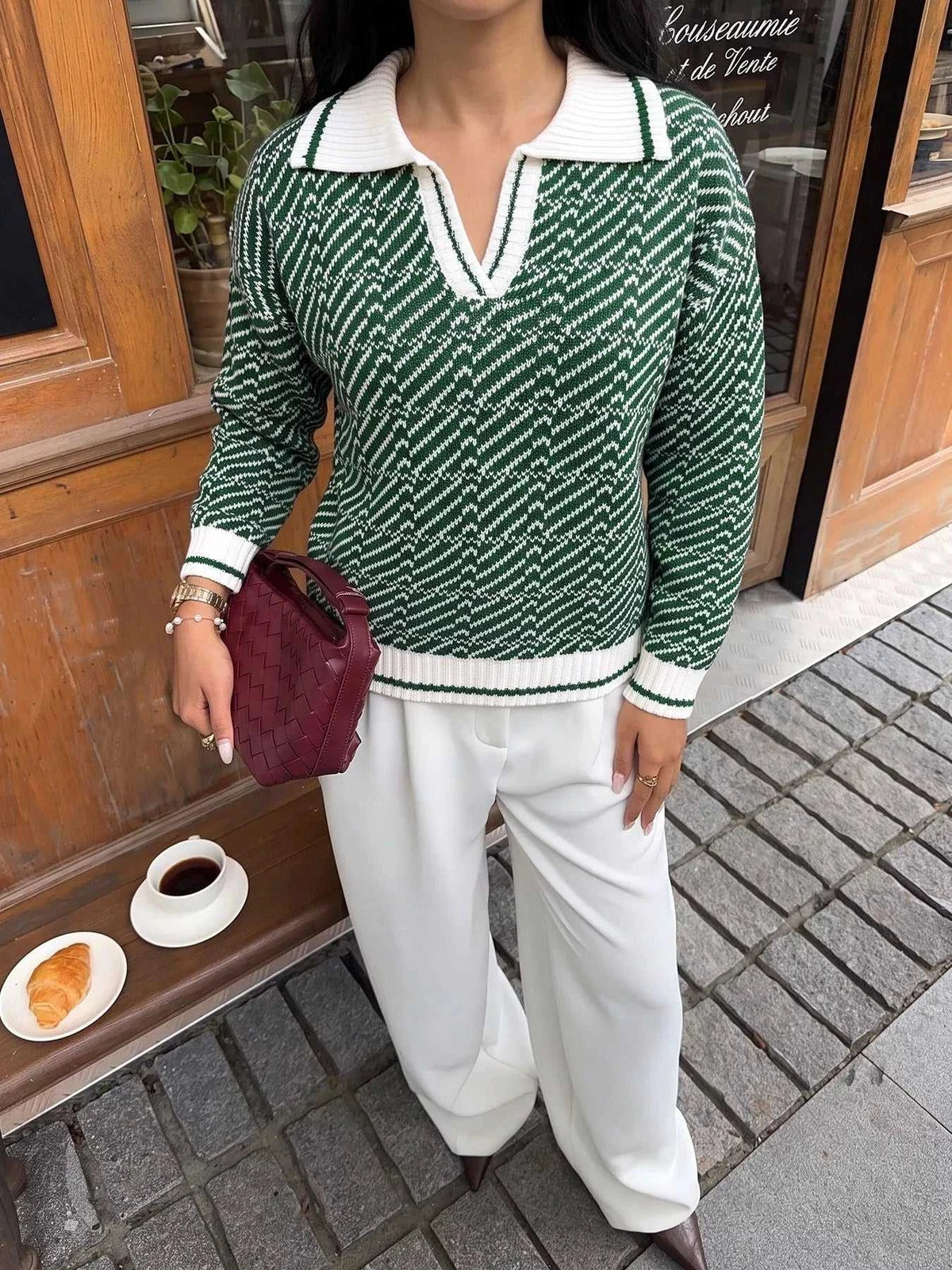 Geometric Patterned Collared Sweater 100100943854125 43 Affordable Fashion Under $100 Jerry's Apparel 
