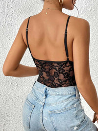 Perfee Lace V-Neck Spaghetti Strap Bodysuit 100100550421815 25 Gifts for Her Jerry's Apparel 
