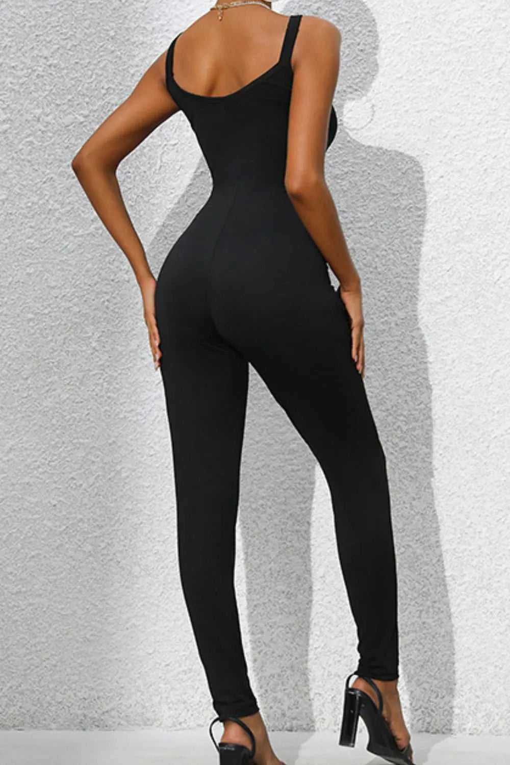 Perfee Scoop Neck Wide Strap Skinny Jumpsuit 100100999731280 28 Affordable Fashion Under $100 Jerry's Apparel 