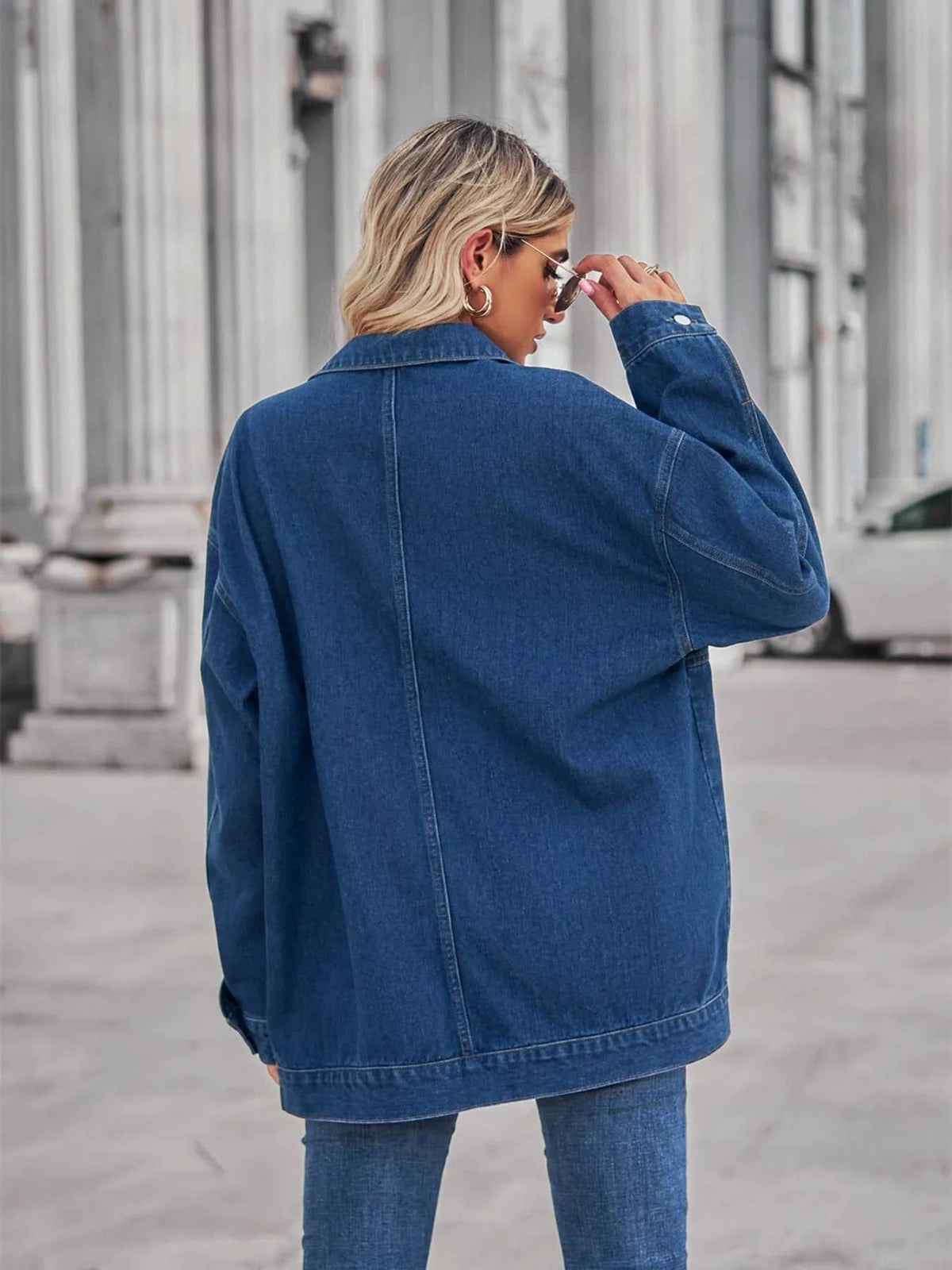Button Up Long Sleeve Denim Jacket 100100658147198 64 Affordable Fashion Under $100 Jerry's Apparel 