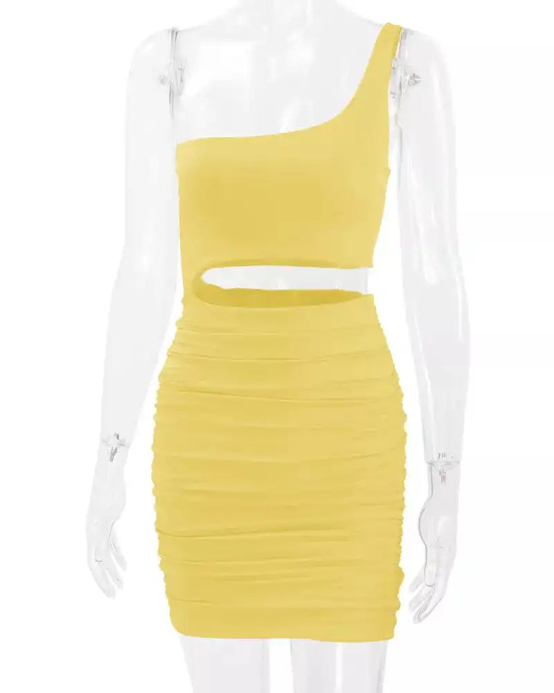 One-Shoulder Cutout Ruched Bodycon Mini Dress 101001098960768 27 Gifts for Her Jerry's Apparel 