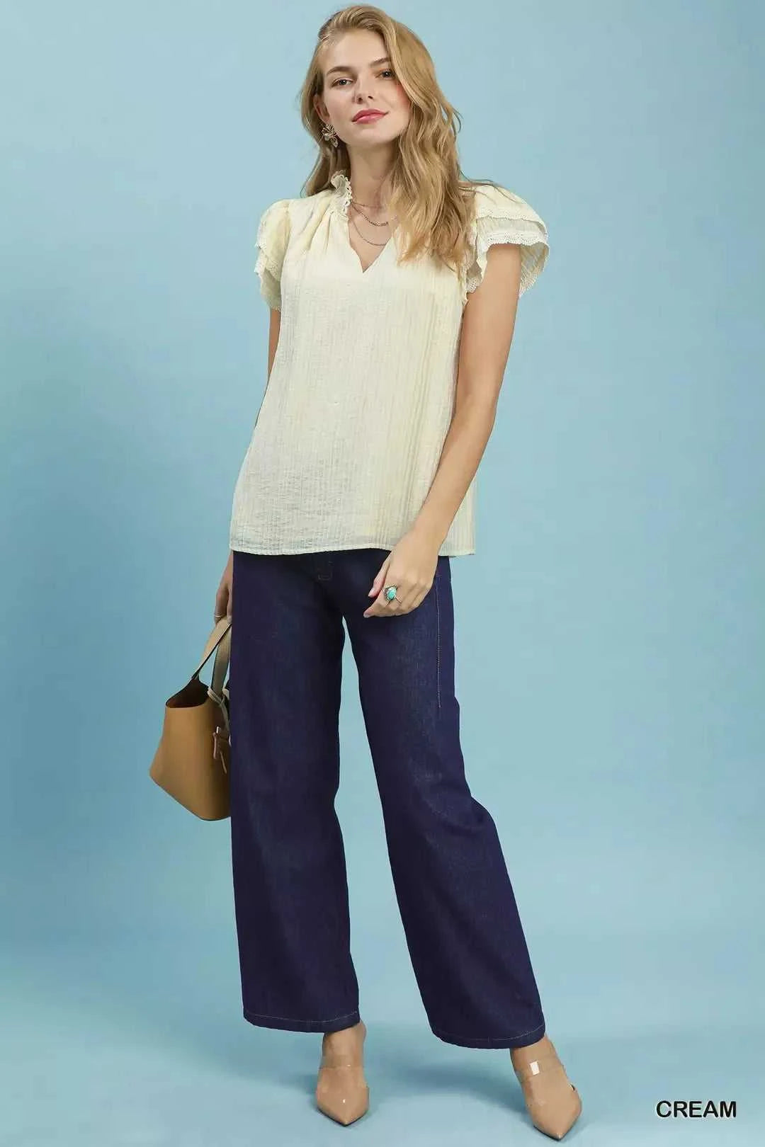 Umgee Lace Trim Ruffle Top 100100979171509 51 Affordable Fashion Under $100 Jerry's Apparel 