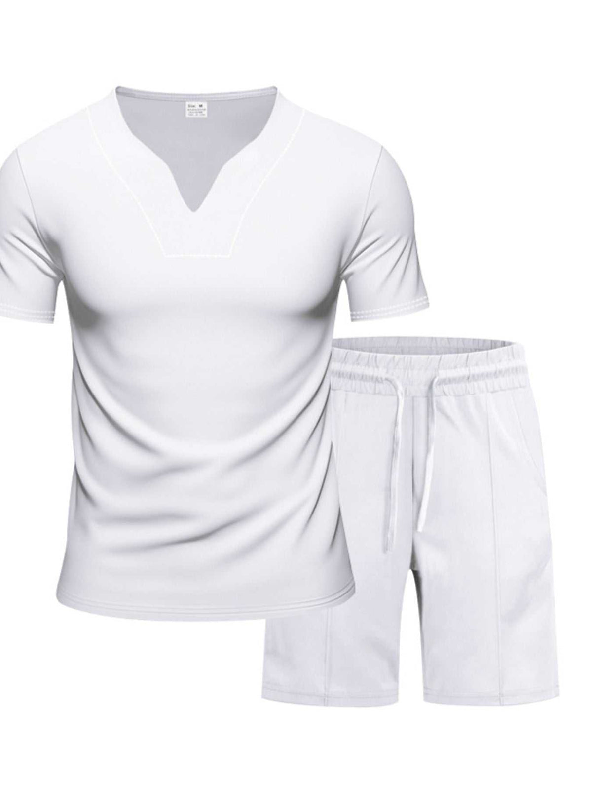 Men's Full Size V-Neck Short Sleeve T-Shirt and Shorts Set Plus Size 100400710859816 35 Affordable Fashion Under $100 Jerry's Apparel 