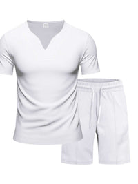 Men's Full Size V-Neck Short Sleeve T-Shirt and Shorts Set Plus Size 100400710859816 35 Affordable Fashion Under $100 Jerry's Apparel 