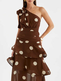 Polka Dot One-Shoulder Ruffle Dress 100100403782395 65 Affordable Fashion Under $100 Jerry's Apparel 