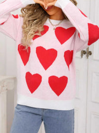 Valentine's Day Heart Round Neck Knitted Sweater 100100729598622 48 Affordable Fashion Under $100 Jerry's Apparel 
