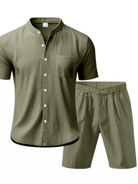 Men's Full Size Casual Short Sleeve Shirt and Shorts Set Plus Size 100400356286566 44 Affordable Fashion Under $100 Jerry's Apparel 