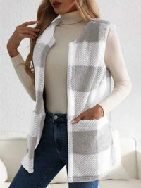Cozy Plaid Sherpa Vest Coat 100100200755346 28 Affordable Fashion Under $100 Jerry's Apparel 