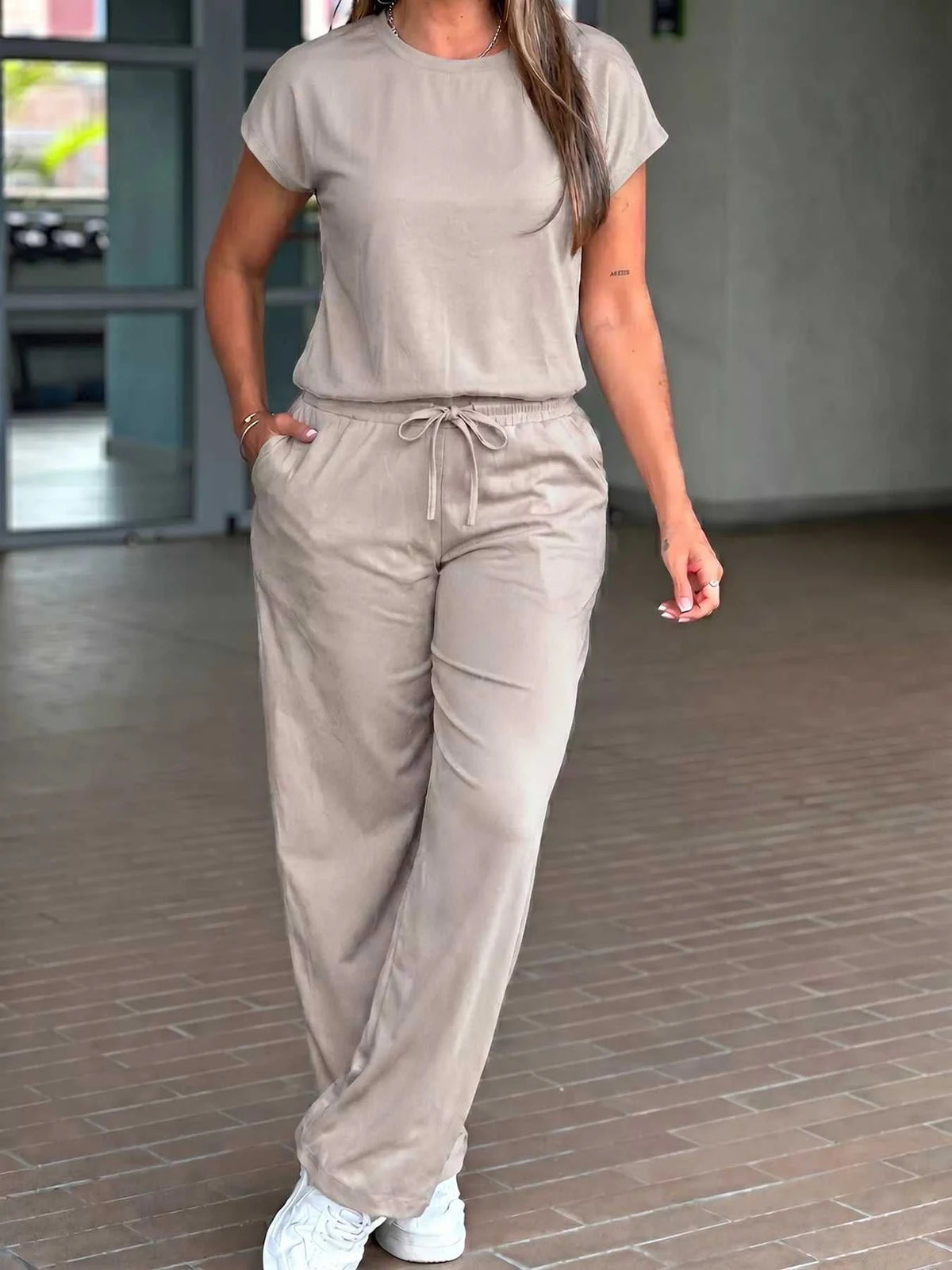 Round Neck Tee and Drawstring Pants Set 100100946800728 48 Affordable Fashion Under $100 Jerry's Apparel 