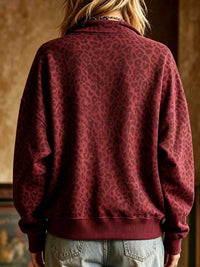 Leopard Half Zip Oversized Sweatshirt 101001634174267 49 Affordable Fashion Under $100 Jerry's Apparel 