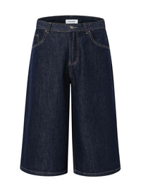 Men's Wide-Leg Denim Shorts