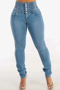 High Waist Buttoned Skinny Hip Lifting Jeans 100100886021617 38 Affordable Fashion Under $100 Jerry's Apparel 