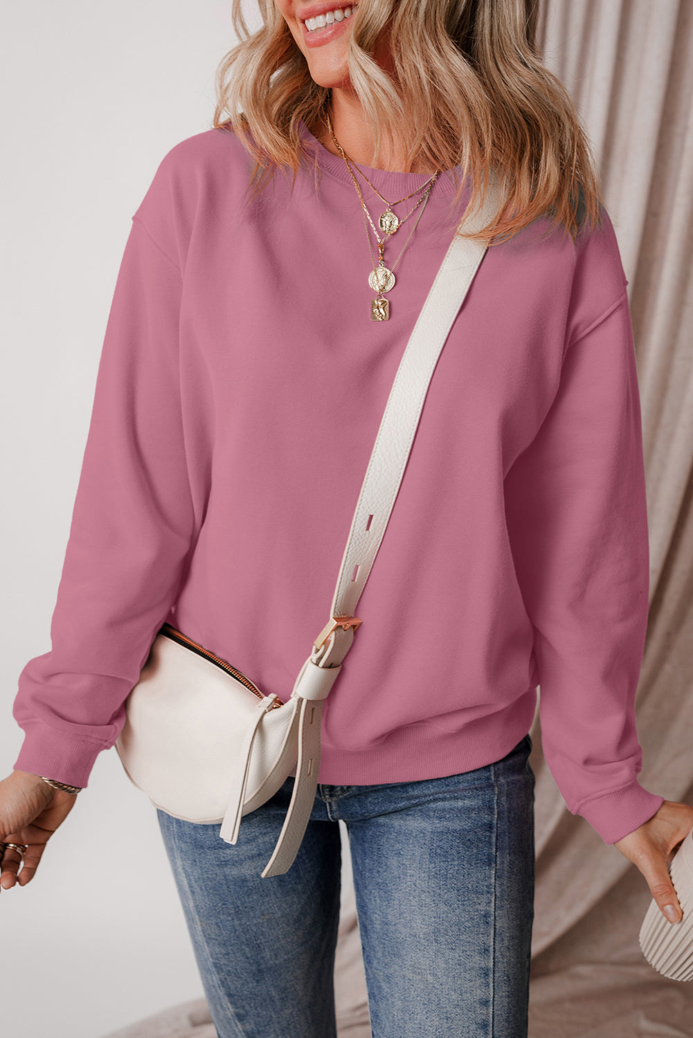 Round Neck Long Sleeve Sweatshirt