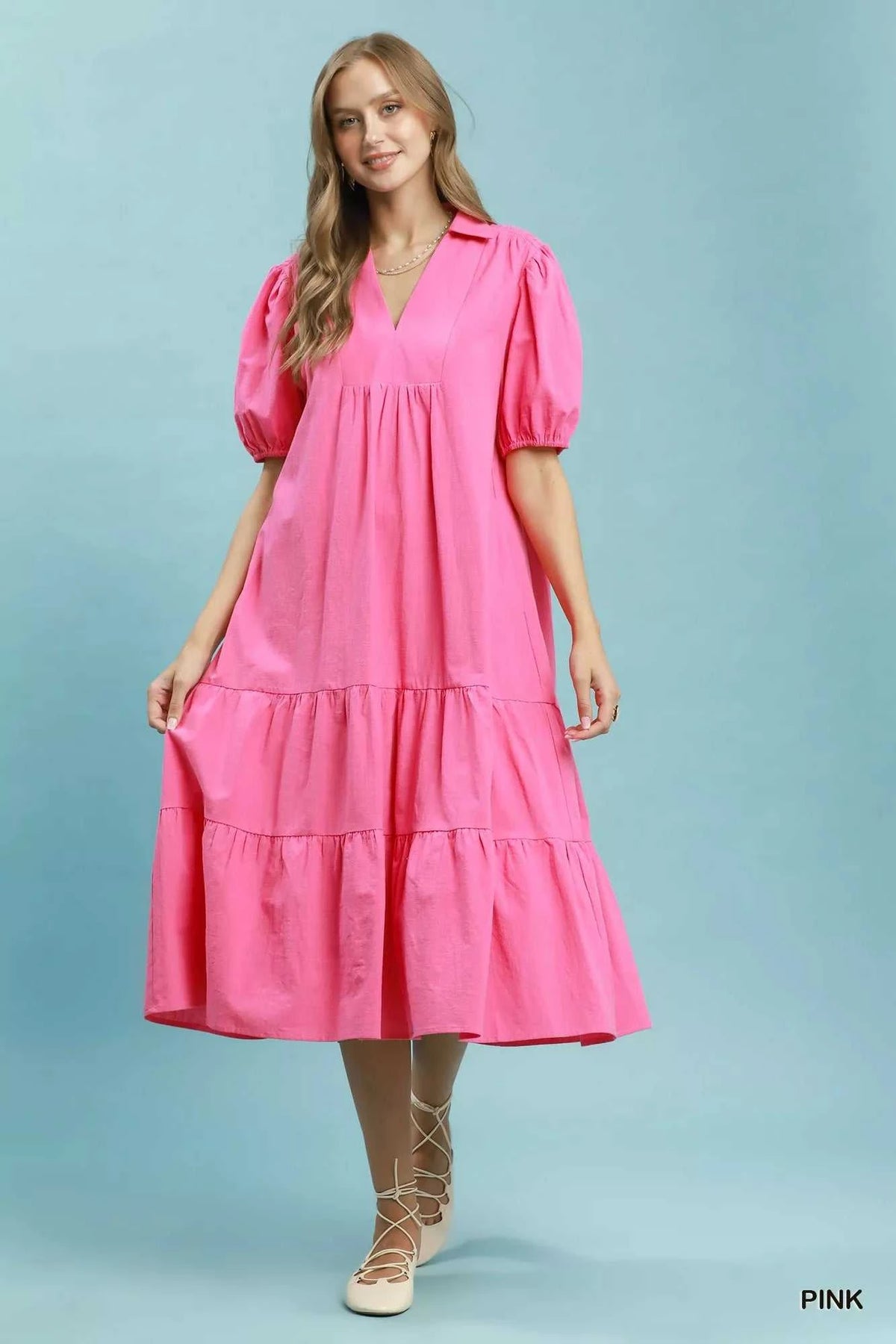 Umgee Solid Tiered Midi Dress 100100504131233 60 Affordable Fashion Under $100 Jerry's Apparel 