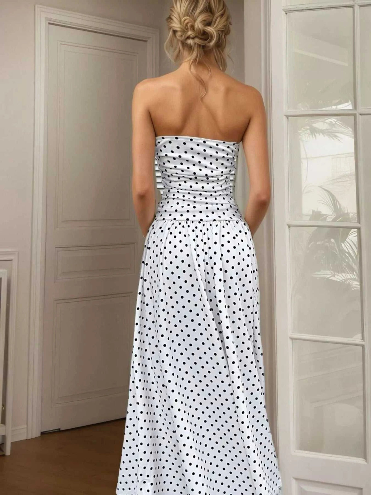 Polka Dot Strapless Maxi Dress 100100244144250 39 Affordable Fashion Under $100 Jerry's Apparel 