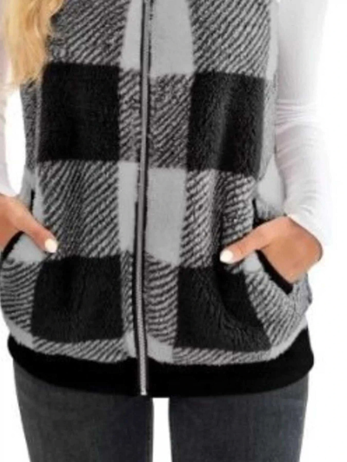 Full Size Color Block Zip Up Vest Coat Plus Size 100100959376307 45 Affordable Fashion Under $100 Jerry's Apparel 