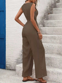 Casual Sleeveless V-Neck Wide Leg Jumpsuit 100100655251325 42 Affordable Fashion Under $100 Jerry's Apparel 
