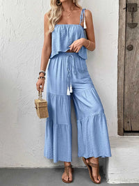 Ruffle Cami Top and Wide Leg Pants Set 100100180791842 50 Affordable Fashion Under $100 Jerry's Apparel 