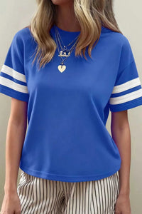 Varsity Striped Short Sleeve Crew Neck T Shirt 100100161944583 27 Affordable Fashion Under $100 Jerry's Apparel 