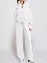 Half-Zip Sweatshirt and Wide-Leg Pants Set 101001840100593 40 Gifts for Her Jerry's Apparel 