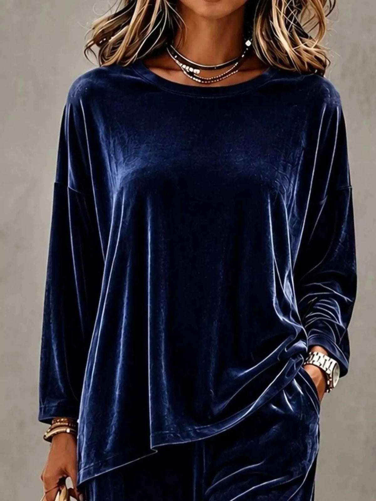 Full Size Velvet Long Sleeve Top and Pants Set Plus Size 100100551786793 45 Affordable Fashion Under $100 Jerry's Apparel 