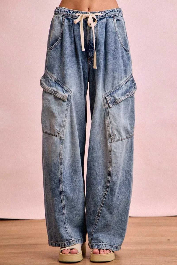 BiBi Baggy Barrel Jeans With Cargo Pockets 100100274921735 65 Affordable Fashion Under $100 Jerry's Apparel 