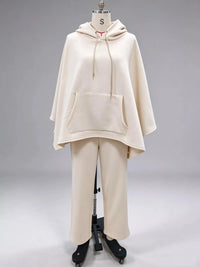 Hooded Poncho and Wide-Leg Pants Set 101001183094460 55 Women's Pants Set Gifts for Her Jerry's Apparel 