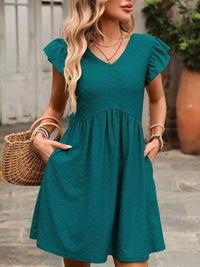 Ruffle Sleeve V-Neck A-Line Dress 100100170481531 30 Affordable Fashion Under $100 Jerry's Apparel 
