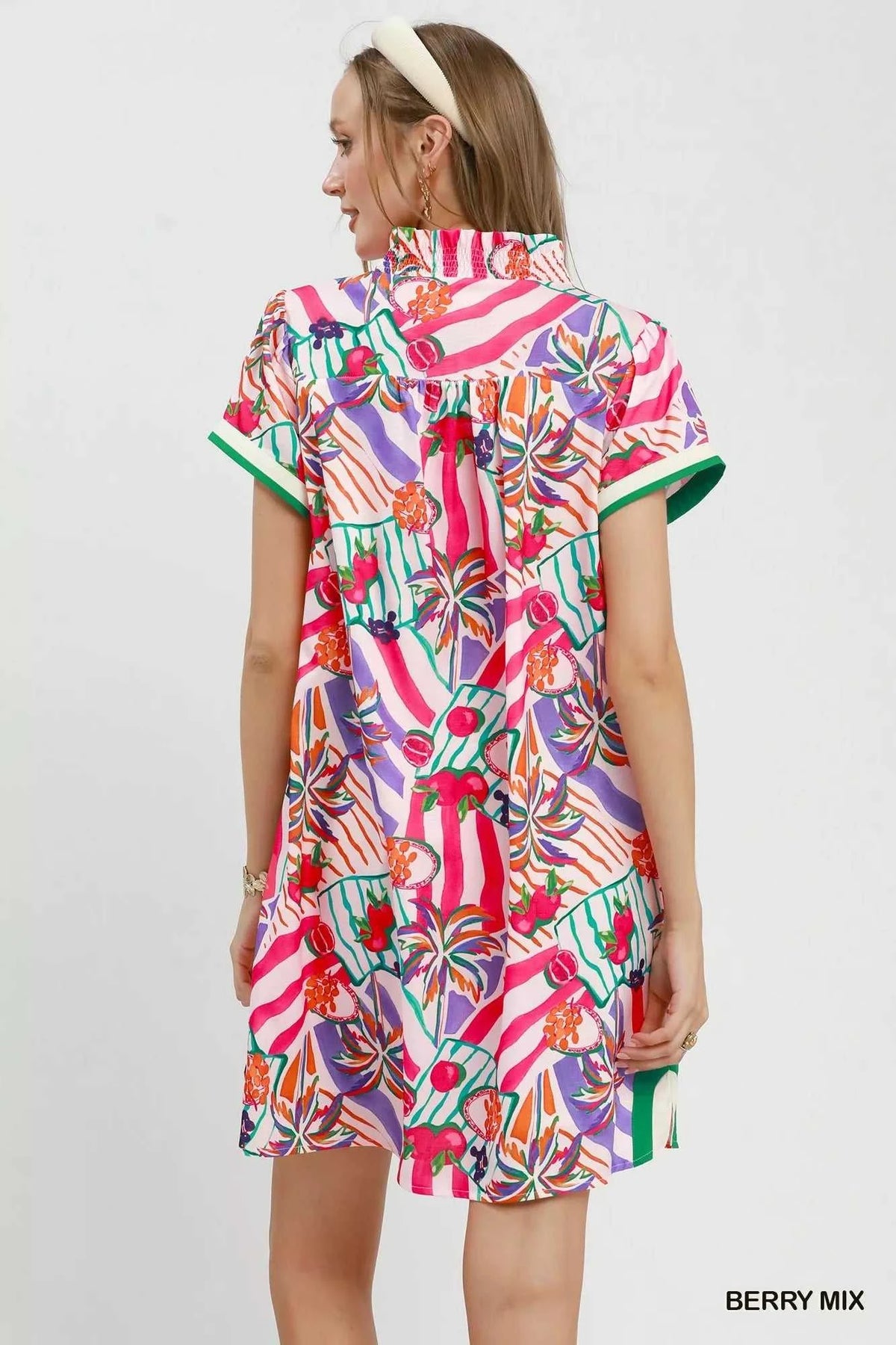 Umgee Tropical Print Collared Shift Dress 100100986501348 57 Affordable Fashion Under $100 Jerry's Apparel 