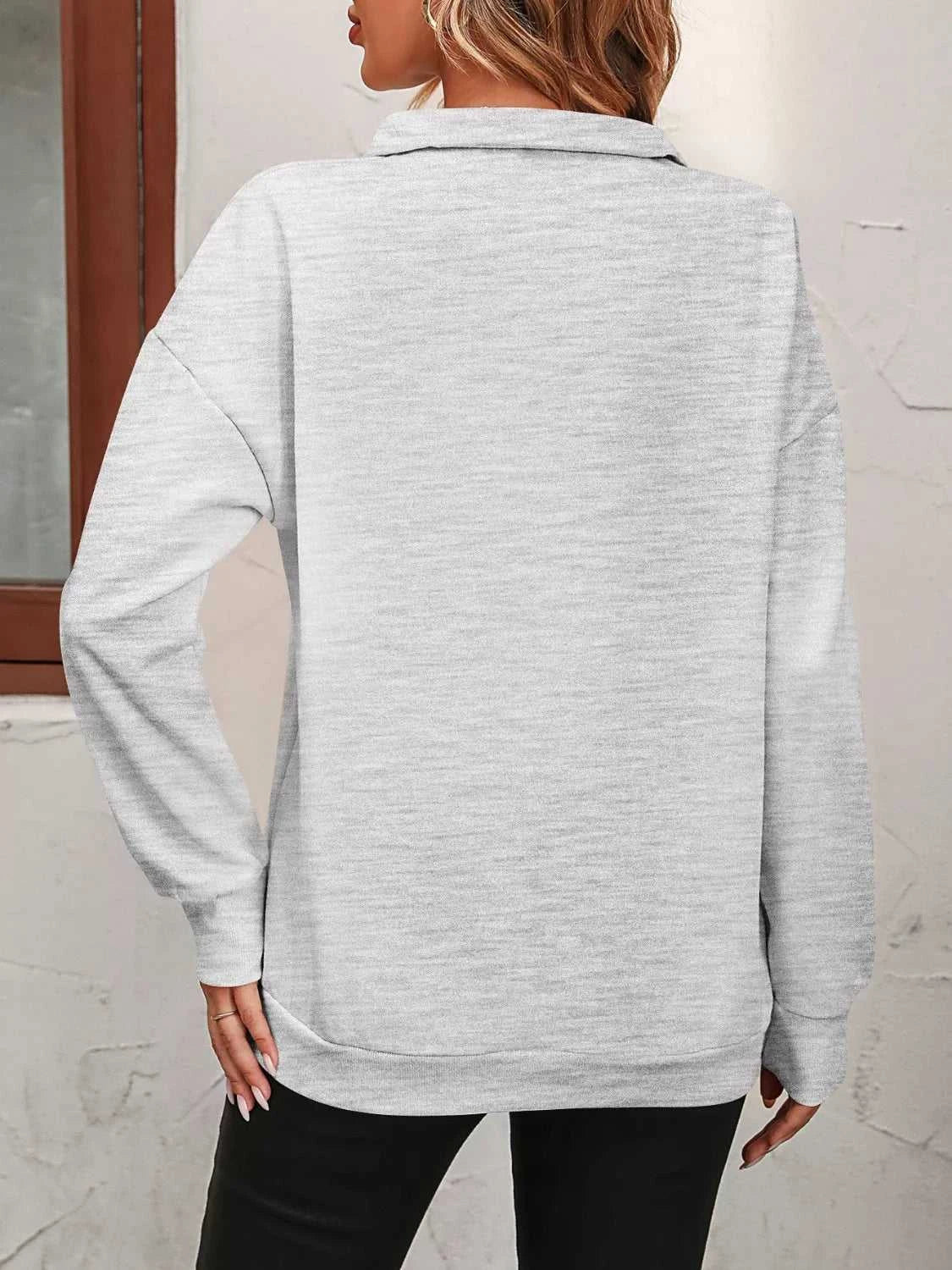 Quarter Zip Dropped Shoulder Sweatshirt 100100362581547 41 Affordable Fashion Under $100 Jerry's Apparel 
