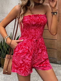 Perfee Smocked Printed Tube Romper with Pockets 100100478141583 29 Affordable Fashion Under $100 Jerry's Apparel 