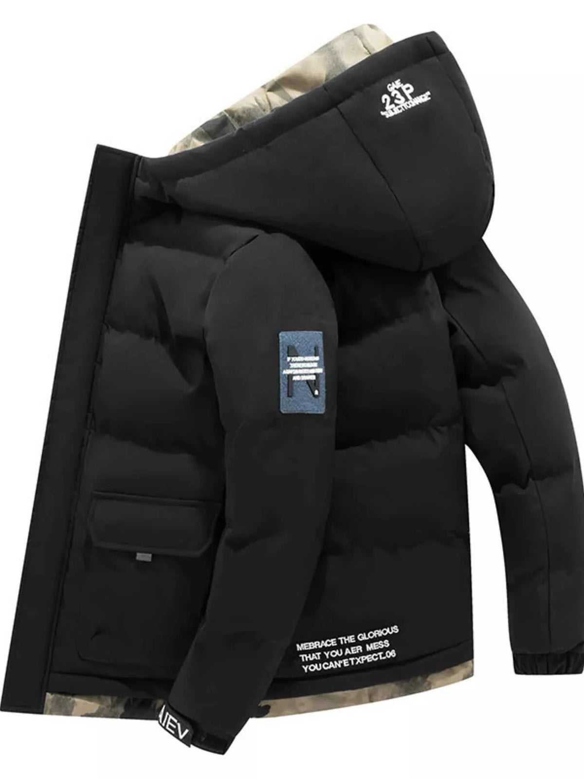 Men's Plus Size Hooded Padded Zip Up Coat 100400656724916 85 Affordable Fashion Under $100 Jerry's Apparel 