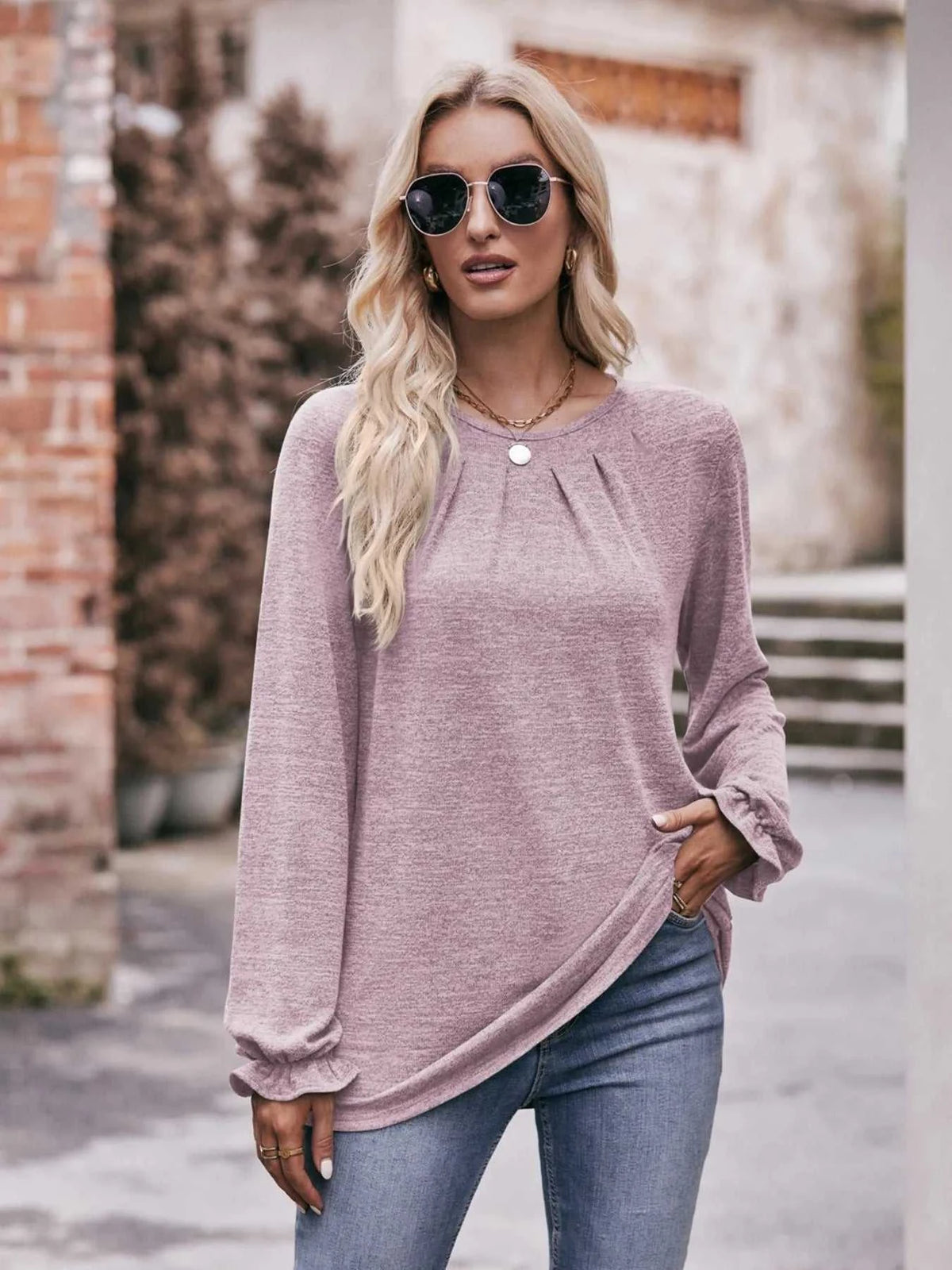 Round Neck Long Sleeve Casual T-Shirt 100100344414707 29 Affordable Fashion Under $100 Jerry's Apparel 