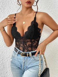 Perfee Lace V-Neck Spaghetti Strap Bodysuit 100100550421815 25 Gifts for Her Jerry's Apparel 