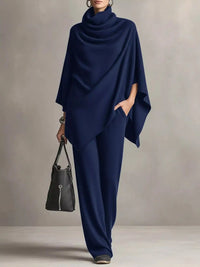 Full Size Turtleneck Poncho and Wide-Leg Pants Set Plus Size 101002605950123 65 Gifts for Her Jerry's Apparel 