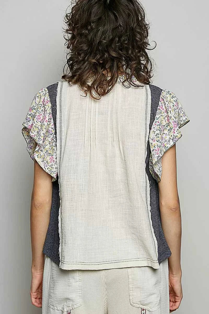 POL V-Neck Floral Ruffle Sleeve Blouse 100100225781650 62 Affordable Fashion Under $100 Jerry's Apparel 