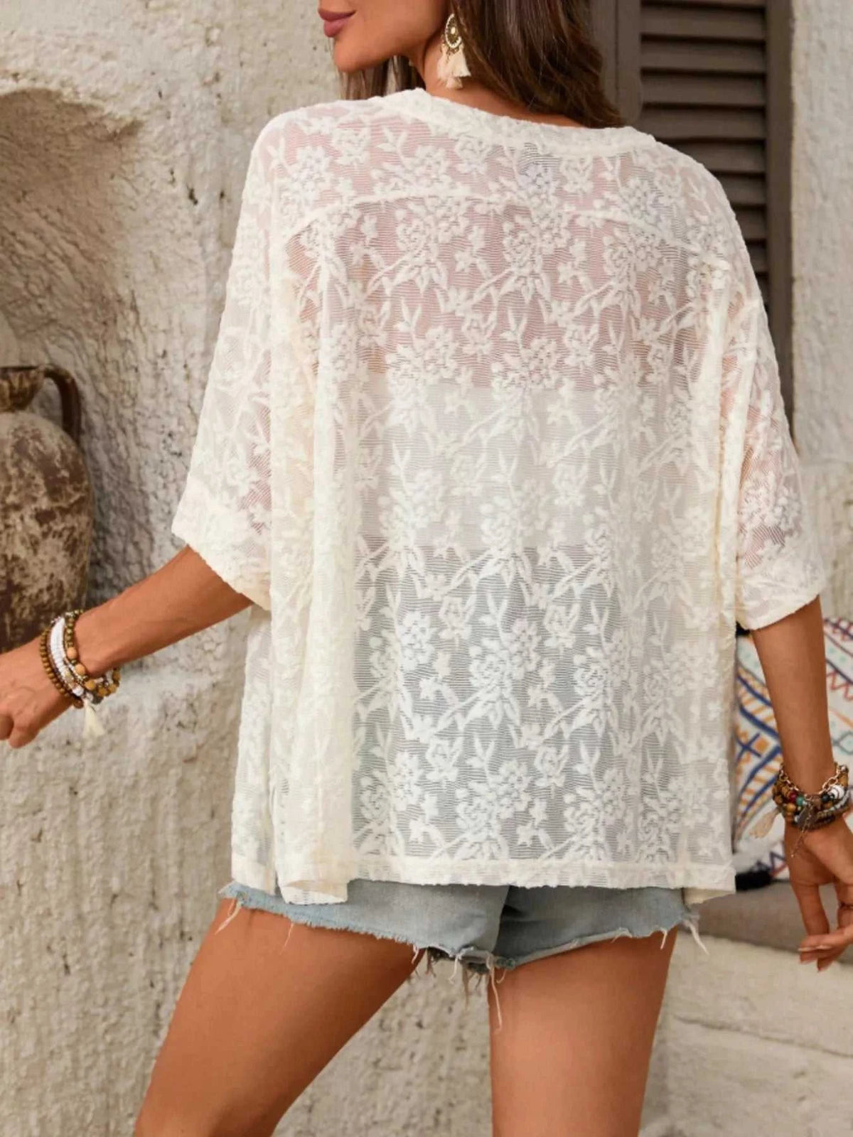 Floral Lace Sheer Round Neck Top 100100671607358 30 Affordable Fashion Under $100 Jerry's Apparel 