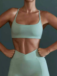 Seamless Cross-Waist Cami and Leggings Active Set 101006925782372 109 Comfortable Weekend Sets Jerry's Apparel 