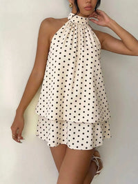 Polka Dot Halter Neck Mini Dress 100100230161229 32 Affordable Fashion Under $100 Jerry's Apparel 