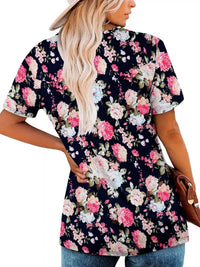 Plus Size Floral Print Short Sleeve T-Shirt 100100354664882 26 Affordable Fashion Under $100 Jerry's Apparel 